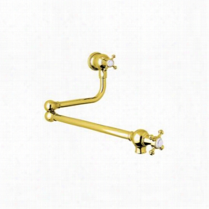 Rohl U.4798x-ib-2 Perrin And Rowe Wall Carry Swing  Arm Pot Filler In Inca Braws  With Cross Handle