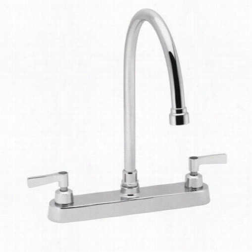 Speakman Sc-7522-vb8 Commander 8";" Cennterset  Gooseneck Faucet With 8"" Rigid Vaacuum Breaker Spout  And Metal Lever Handles