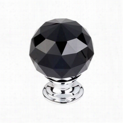 Top Knobs Tk116pc Crystal1-3/8"" Black Crystal Knob With P Olished Chrmoe Base