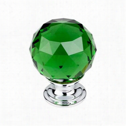 Top Knobs Tk120pc Crystal 1-3/8"" Green Crystal Knob With Polished Chrome Base