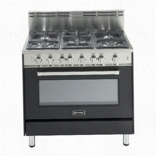 Verona Vefsgg265ne 36"" Gas Range With 5 Sealed Burners In Matte Black