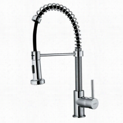 Vigo Vg02001ch 18-1/2""h Pull-out Sprayy Kitchen Faucet In Chrome