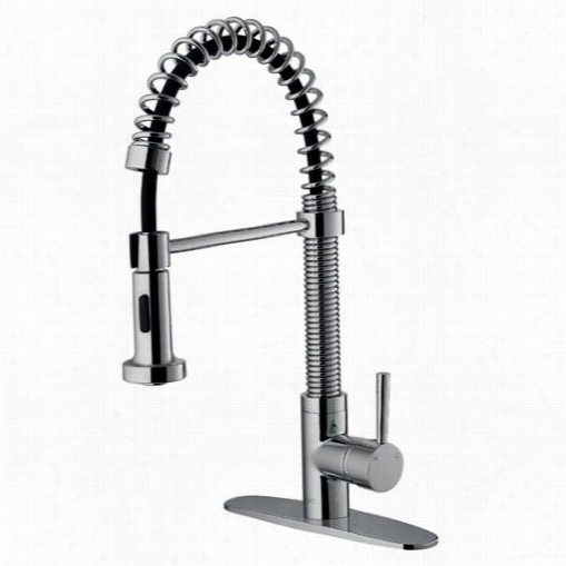 Vigo Vg0201chk1 Pull Out Spray Kitche Faucet In Chrome With Deck Plate