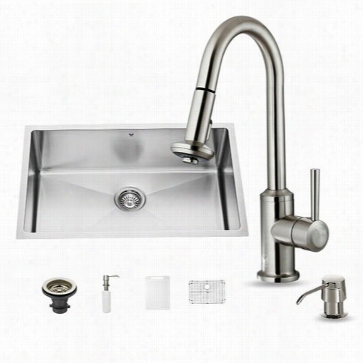 Vigo Vg152254 Alll In One 30&q Uot;" Underount Stainless Steel Kitchen Sink Nd Faucet Set