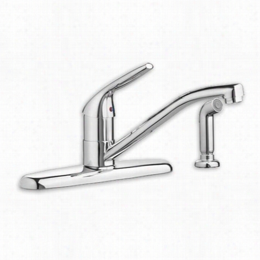 American Stanndard 4175701f15 Colony Choice 1 Handle Kitchefaucet With Side Spray