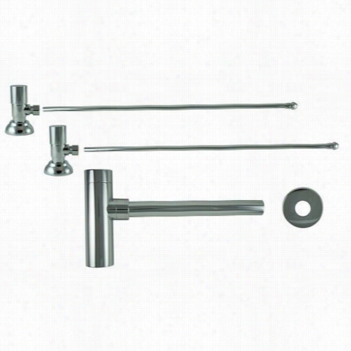 Barclah I5540r-cp Lavatory Supply Kit In Polished Chrome With Trap And Round Handle Sttops