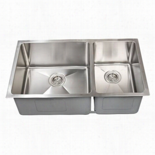 Barclay Kssdb25 74-ss Guilio 33"" Double Bowl Kitchen Sink In Stainless Steel