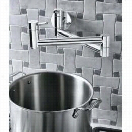 Blanco 441195 Cantata 21-3/4"" S Pout Reac Wall Mounted Pot Filler In Satin Nickel