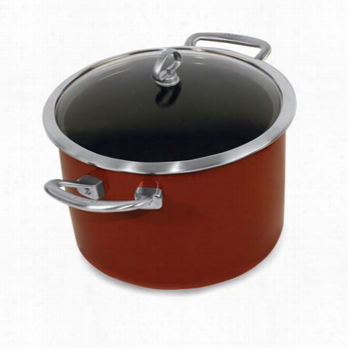 Chantal  823240-re Coppwr Fusion Chili Ed 6qt. Casserole With Glass Lid