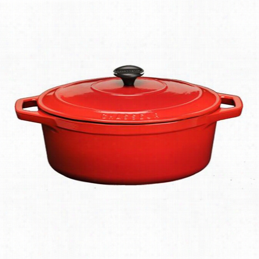 Chasseur Ci _3733_rd____ci_08 16"" X 10"" ;cast Iron Oval Casserole In Red With Lid