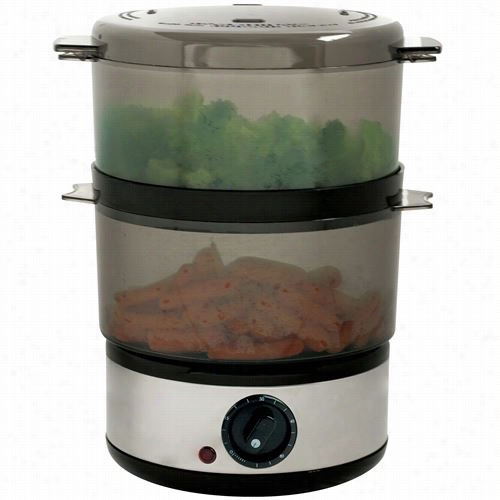 Chef Buddy 82-he506 Food Steamer With Timer And Two C Ontainers