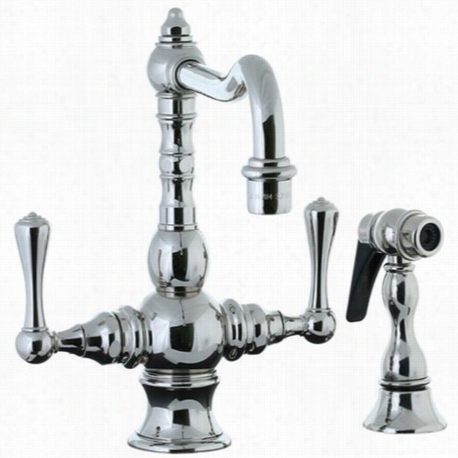 Cifial 268.355.721 Highlands Single Hole Double Lever Handlle Kitchen Faucet With Party Spray In Polished Nickel