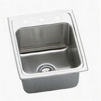 Elkay Lrq1732100 Lustertone 1 7"" T Op Mountain Single Bowl Stainless Steel Sink