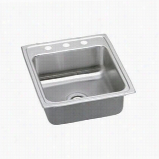 Elkay Lr20220 Lustertone 22&quo;" Top Mount Single Bowl Stainless Steel Sink