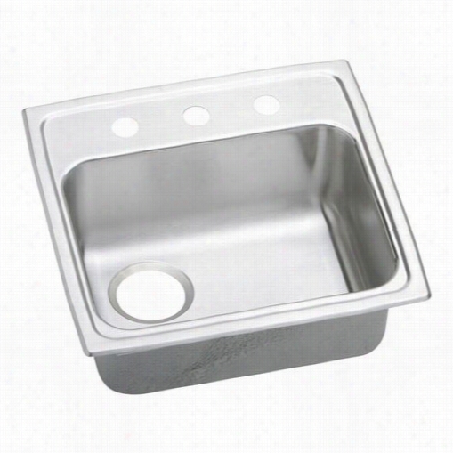 Elkay Lrad191855l Gourmet Single Basin Ear-ring In Kitchen Sink With 5-1/2""d And Off-centered Left Drain Opening