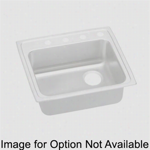 Elkay Lrad221955r5 Lustertone 5-1/2"&wu Ot; Drop-in Sole Bowl 5 Hole Rihgt Drain  Staiinless Steel Sink