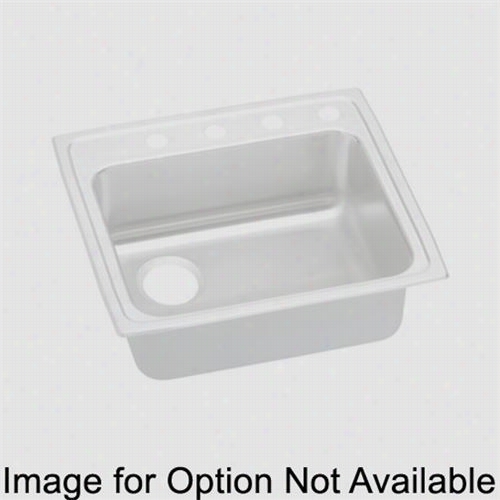 Elkay Lrad221960l Gourmet 22"" X 19- 1/2"" Single Basih Drop In Kitchen Sink With 6"" Depth And Off-centered Left Drain Opening