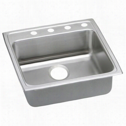 Elkay Lrad222255 Gourme Lustertone Stainless Steel 22"" X 22"" X 5-1/2"" Single Bowl Top Mount Sink