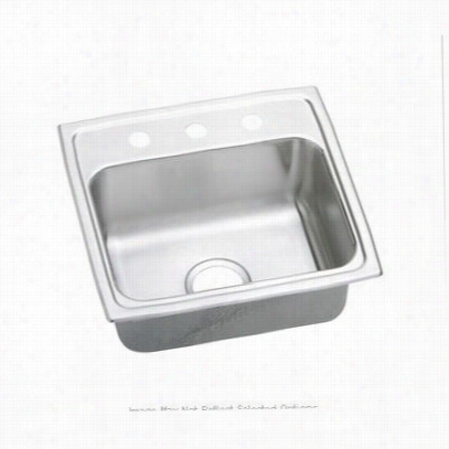 Elkay Lradq1918500 Lustertone 5"&quto; Top Mount Snlge Bowl Stainless Steel Sink