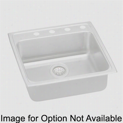 Elkaay Lradq2222555 Lustertone 5-1/2"" Top Mount Single B Owl 5 Hole Stainless Steel Sink