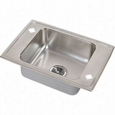 Elkya Psdkadq251750 Pacemaker25"" X 17"" X 5-1/2"" Single Bowl Top Mount Decline With Quick-clip Mountinng System