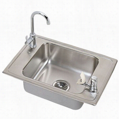 Elkay Psdkr2571c 20 Gauge Stainless Steel 25"" X 17&uqot;" X 7-1/8"" Single Bowl Top Mount Sink Kit