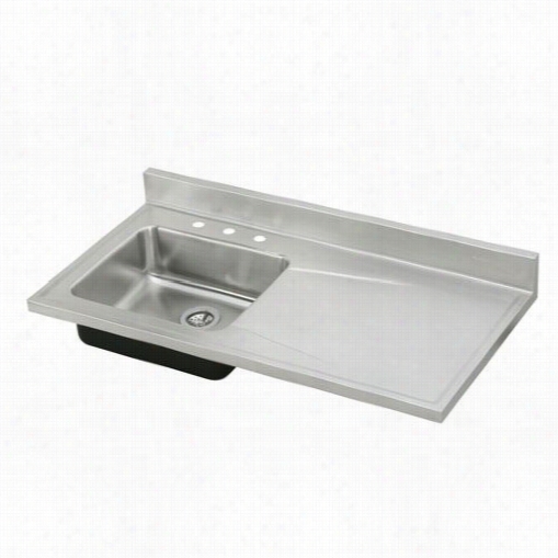 Elkay S4819l0 Lustertone 48"" ;single Bowl Sta Inless Steel Sik Top Bowl Left Of Drainboard