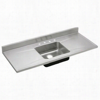 Elkay S60194 Lustertone 60"" Sing Le Bowl 4 Hole Stainless Steeel Sin Ktop