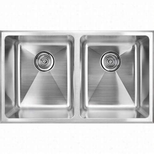 Fluid Tdr3219 Arc Top Mount Kitchen Sink Dou Ble Bowl Tight Radius Corner In Staihless Steel