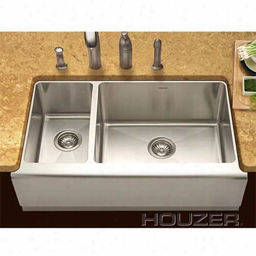 Houzer Epo-3 370sl Eppicture Farmhouse Double Bowl Sink