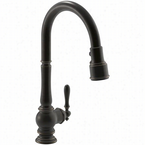 Kohler K-99259 Artiacts Singpe Holekitchen Sink Faucet Wih 17-5/8"" Pull Down Spout