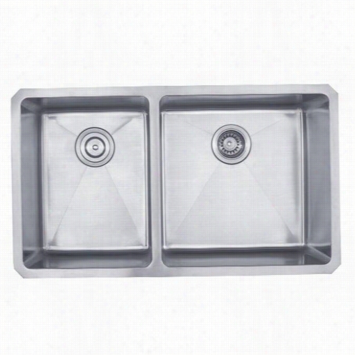 Kraus Khu104-33 33"" Undermount 60/40 Trick Bowl 16 Gauge Stainle Sss Steel Kitchen Sink