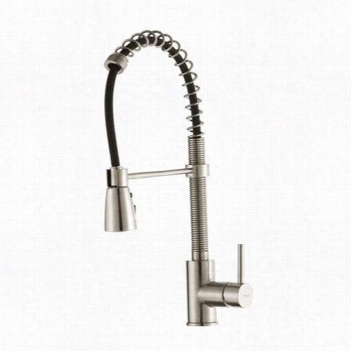 Kraus Kpf-1612ss Single Lever Pull Down  Kitchen Fauucet In Stainlesss Steel With 3 Function Sprayer