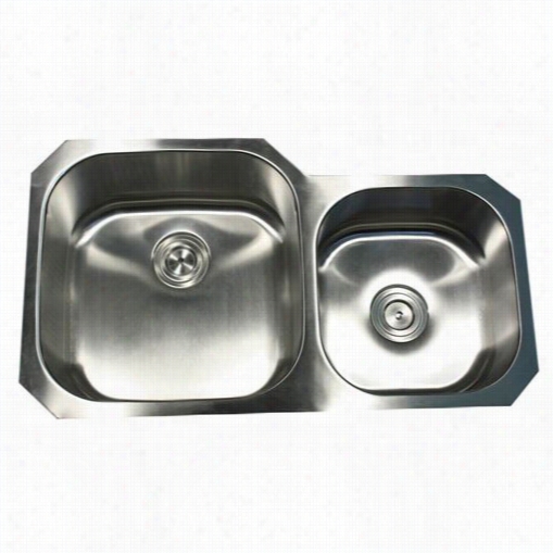 Nantucket Sinks Ns3520-16 Sconset 35"" Large Obwl Left U Ndermount Stainless Steel Kitchen Snk