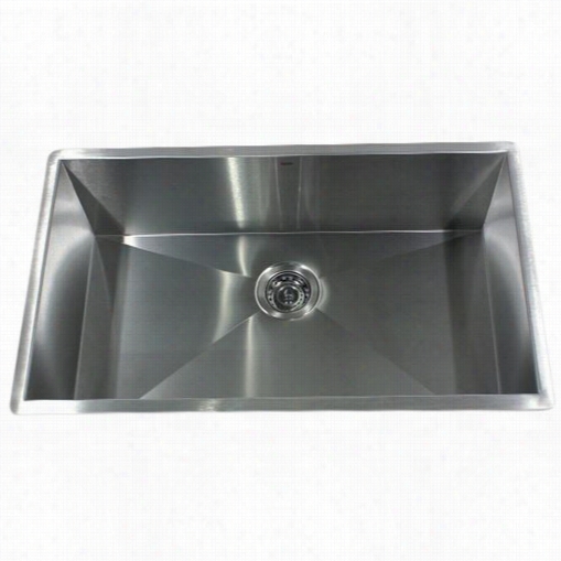 Nantuckt Sinks Zr3219-116 Prk Series 32"" Large Rectangle Single Bowl Undermount Zero Radiius Stainless Steel Kitchen  Sink