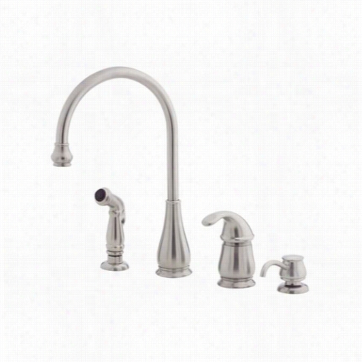 Pfister Gt26-4dss Treviso 4 Hovel Kitch En Faucet In Stainl Ess Steel With Foam And Soap Dispenser