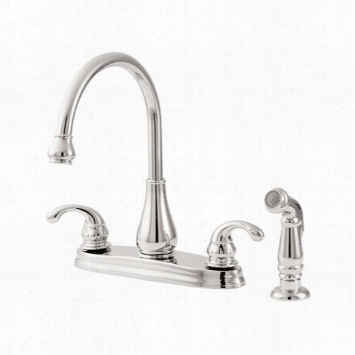 Pfiter Gt36- 4dcc Treviso Double Metal Lever Handle 8"" Centerset Kitchen Faucet Ni Polihed Chrome