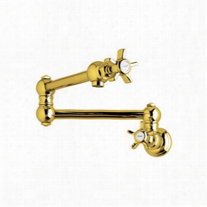 Rohl A1451lmib-2 Country Kitchen  Lead Free Yielding Coupled Handle Wall Mounted Pot Filler In Inc Brass