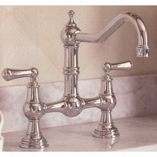 Rohl U.4751l-2 Perrinand Rowe Lead Generous Compliant  Double Hadle Bridge Kitchen Faucet With Metal Cross Handles