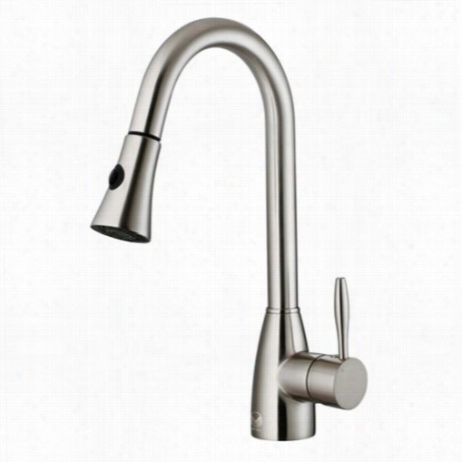 Vigo Vg02013st 16-1/16""h Pull-otu Spra Y Kitchen Faicet In Stainless Steel With 8-12&quott;" Reach Spout