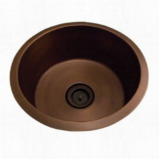 Barclay Pscsb3026-sac Verona 18"" Round Prep/bar Sink In Smooth Antiqueo Pper