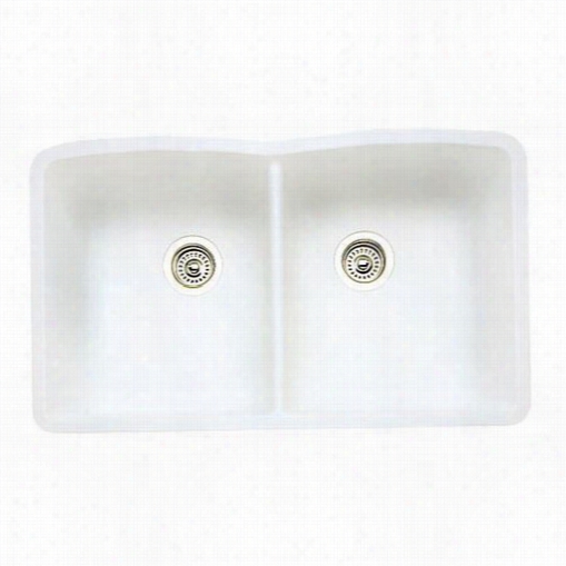 Blanco 440185 Diamond White  Equall  Doublle Bowl Silgranit Undedmount Iktchen Sink