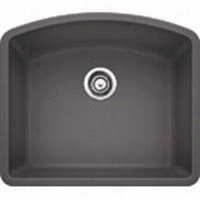 Blanco 441468 Silgranit Ii Diamond Undermount Single Bowl Kitchen Sink In Cinder