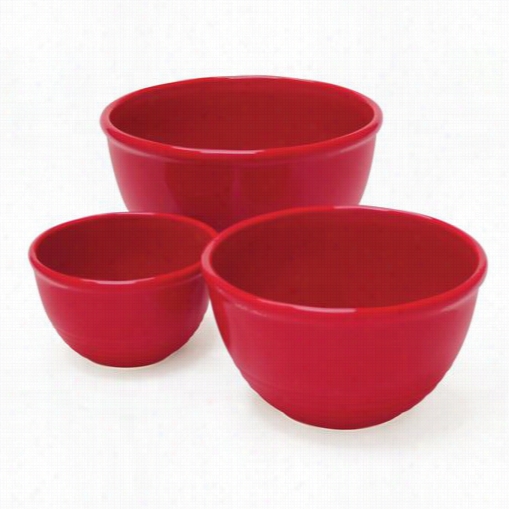 Chnatal 90-3n-rr-r  Countertop True Red Ring Bowl - Sset Of 3