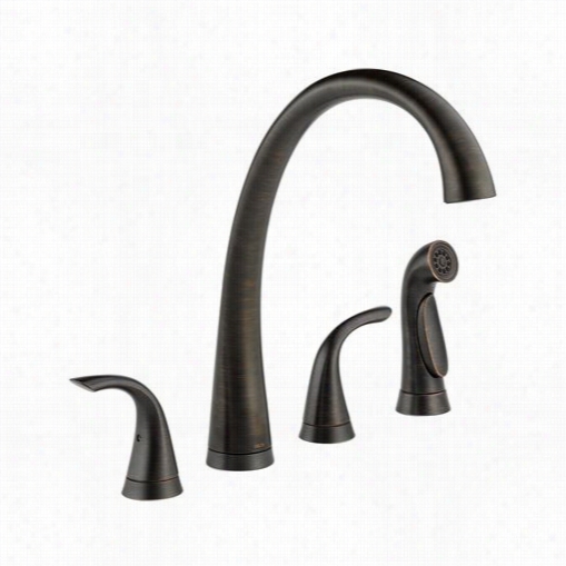 Delta 2480-rb-dst Pilar Two Handle Widespread Kitchen  Faucet With Foam In Venetian Bronze