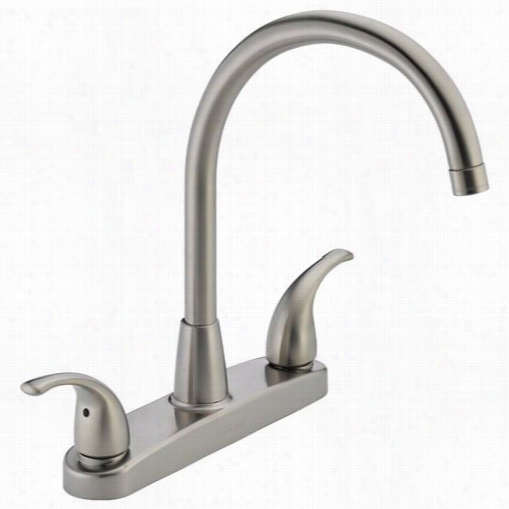 Delta P299568lf-ss Choixe Two Handle Kitchen Faucet In Stainless Without  Sidespray
