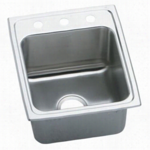 Elkay Dlr1720103 Lustertone 20"" Top Mount  Particular Bowl 3 Hole Stainless Steel Sink