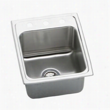 Elkay Dlr172210 Lustertone Deep Single Bowl Sink With Faucet Ledge