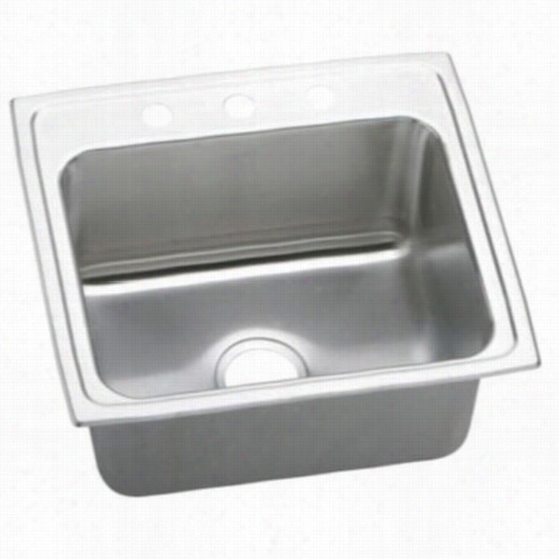 Elkay Dlrq221910 Gurmet Lustertone 22&qjto;" X 19-1/2"" X 10-1/8"" Single Bowl Ttop Mount Sink With Quick-clip Mounting System