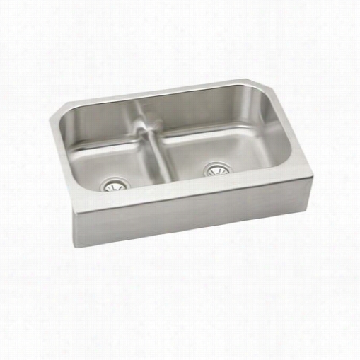 Elkag Eaqduhf3523r Gourmet 23-1/16"" Undermonut Double Bowl Stailesss Teel Sink